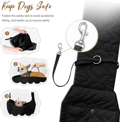 Dog Sling for Small Dogs, Front Dog Sling Carrier, Padded Adjustable Pet Soft Carrier with Adjustable Shoulder Strap, Travel Safety Harness Machine Washable for Small Cats Puppy Outdoor