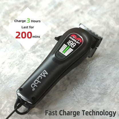MCBB Dog Clippers - Low Noise, 5-Mode Heavy-Duty with LED Display, Rechargeable, Cordless Pet Grooming Tool