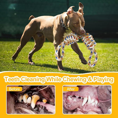 ETACCU Dog Rope Toys for Large Dogs, 2 Pack 22 Inch Heavy Duty Dog Rope Toys for Aggressive Chewers, 100% Cotton Toy for Medium to Large Breed, Indestructible Teeth Cleaning Tug of War Toy
