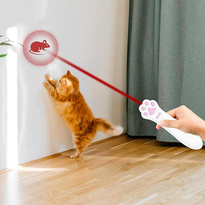 Cat Toy - Dog Toy | Wall Image Projector | Indoor Interactive Cat Toy with 5 Different Designs | Ideal for Dog, Cat, Kitten, Puppy (White)