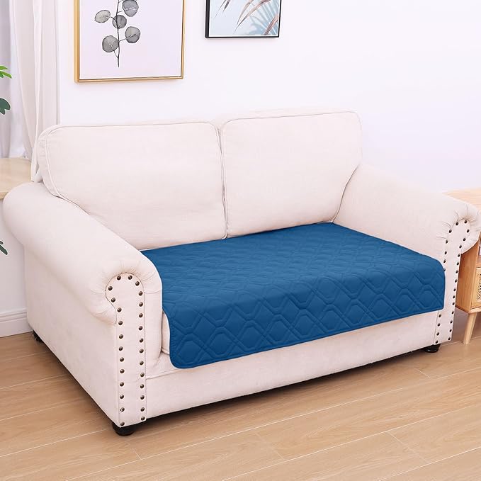 hyha Waterproof Dog Bed Blanket, Soft Pet Blankets, Waterproof Couch Cover for Dogs, Reversible Sofa Covers Washable for Furniture (30x53 Inch, Navy Blue/Blue)