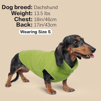 FUAMEY Dog Fleece Vest for Large Dogs,Warm Stretchy Dog Sweatshirts Pullover with Leash Hole Dogs Sweater Soft Pet Turtleneck Cozy Pet Vest Lightweight Sleeveless Green XL