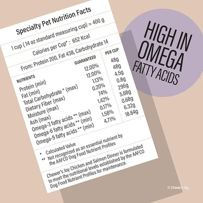 Chewer's Joy Wet Dog Food Variety Pack – 4 Flavors: Beef & Chicken, Chicken & Salmon, Chicken & Rice or Beef & Vegetables – Natural Pâté – High Protein – Complete Nutrition (3oz) – Pack of 24