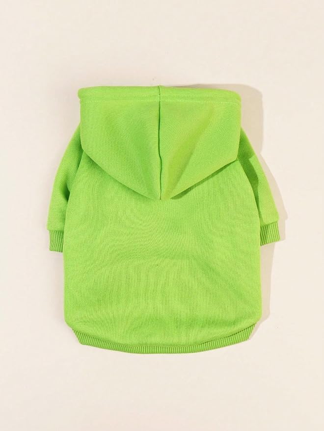 QWINEE Basic Dog Hoodie Sweatshirt Puppy Sweater Warm Cat Costumes Pet Clothes for Chihuahua Puppy Kitten Small Medium Dogs Green Small