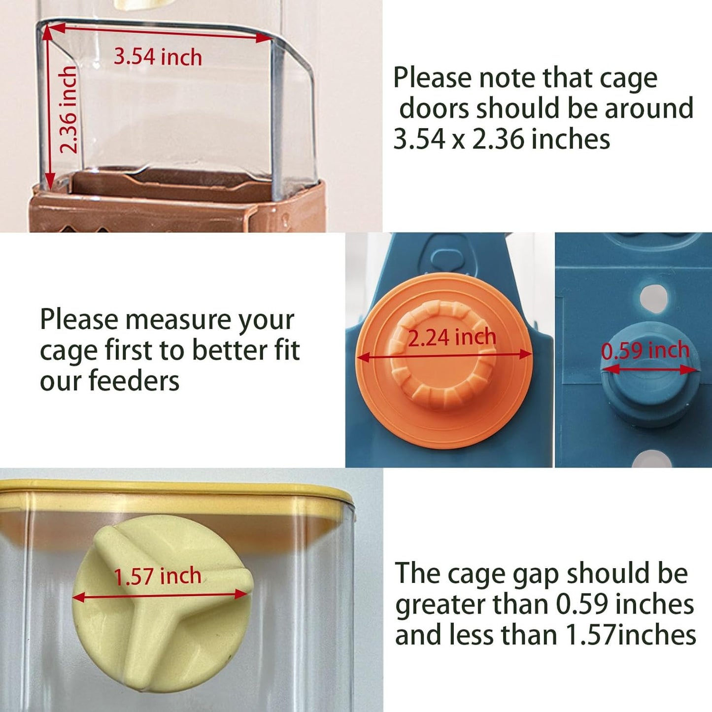 No Mess Bird Feeder Water Dispenser Set, Automatic Transparent Parrot Feeder Acrylic Parrot Food Container Drinker Cage Accessories for Small Birds Canary Parakeet Finch (Blue+Blue, 1)