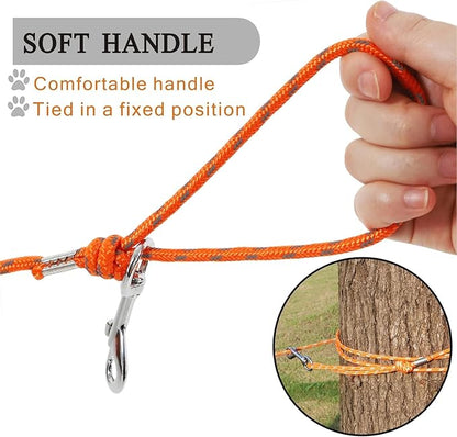 Reflective Cat Leash -30FT Cat Cable Out Escape Proof Walking Leads Yard Long Durable Safe Personalized Extender Leash Traning Play Outdoor for Puppies/Kittens/Rabbits/Small Animals