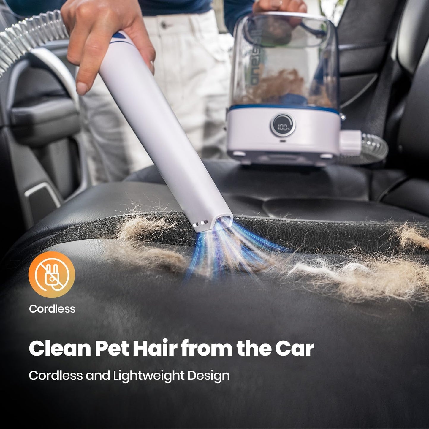 oneisall Cordless Dog Grooming Vacuum Kit, Dog Grooming Kit with 5100mAh & 11-in-1 Pet Tools, 3L Dust Cup, Low Noise for Shedding & Grooming and Suitable for Home/Car Cleaning,Comfy L1