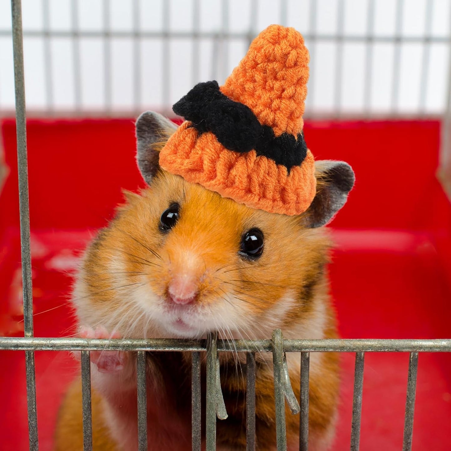 Kajaia 10 Pcs Hamster Hat Small Animals Cute Tiny Hat Mini Hand Knitted Hats for Snakes Pets Bearded Dragon Guinea Pig Bunny Costume Accessories Easter Holiday Parties(Elk Style)