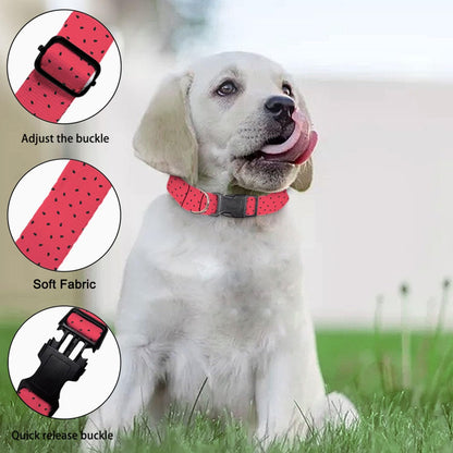 Red Watermelon Black Seeds Dog Collar Cat Big Neck Collars Soft for Small Extra Large Heavy Duty Pet Dogs