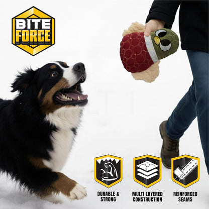 Bite Force -Durable & Strong Dog Toy Beak with Squeaker, Kevlar-Reinforced for Aggressive Chewers for Small Medium Large Dogs - Dark reg.