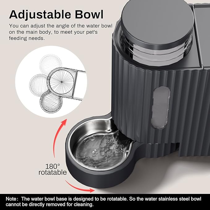 Gardner Pet Automatic Gravity Cat Food Feeder and Water Dispenser Stainless Steel Two-in-One Set Large Capacity Dispenser for Medium, Large Dogs, Puppies, Kittens, Rabbits-(1.6 Gallons x 2)