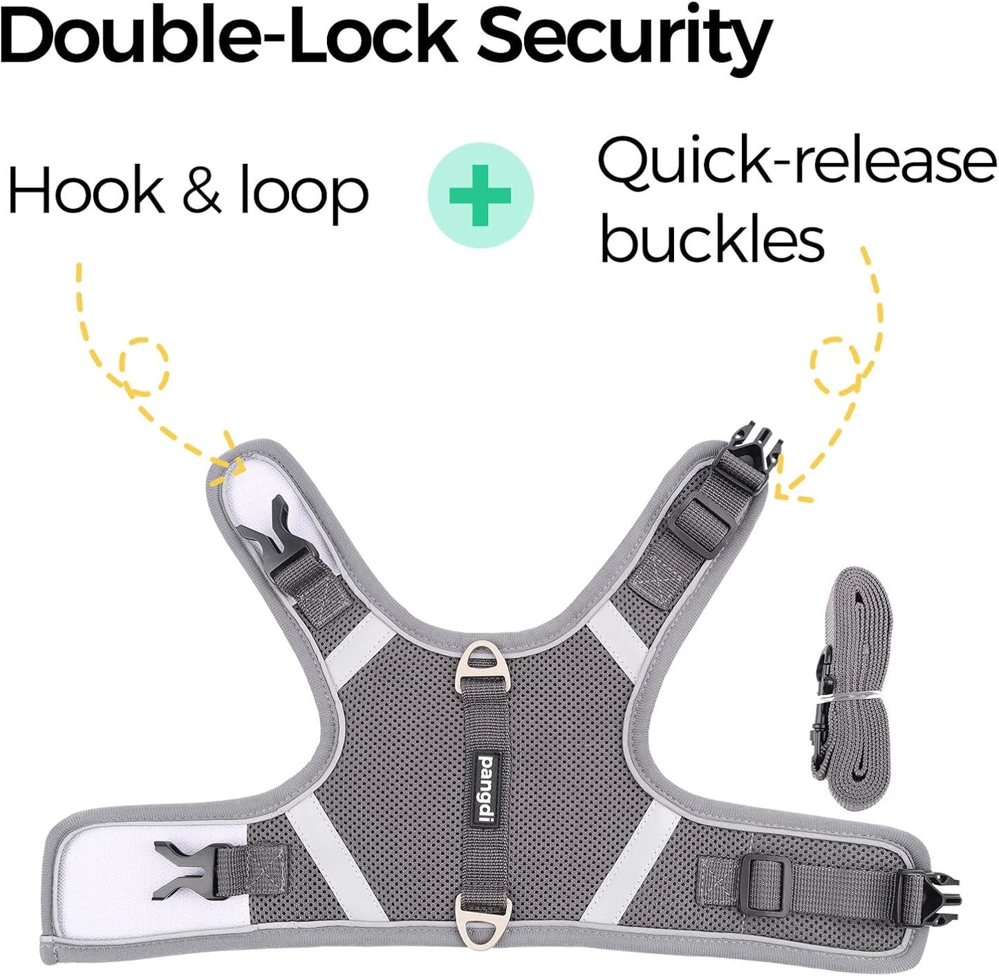 Cat Harness and Leash Escape Proof Kitten Harness Cat Leash for Walking Travel Service Cat Vest, Grey, Medium