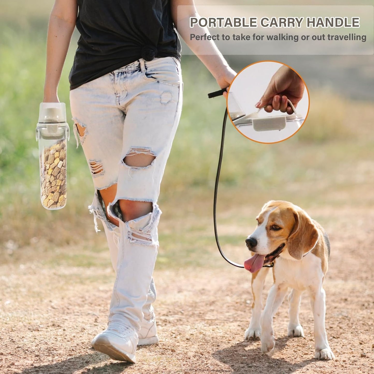 Pet Food Storage Container Airtight Cat Food Container with Measuring Cup and Pour Spout Portable Pet Food Dispenser for Cat Transparent Leakproof Cat Food Container for Travel 2.8L