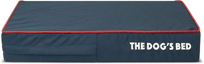 The Dog’s Bed Orthopedic Memory Foam Dog Bed, Small Blue/Red, Pain Relief for Arthritis, Hip & Elbow Dysplasia, Post Surgery, Lameness, Supportive, Calming, Waterproof Washable Cover