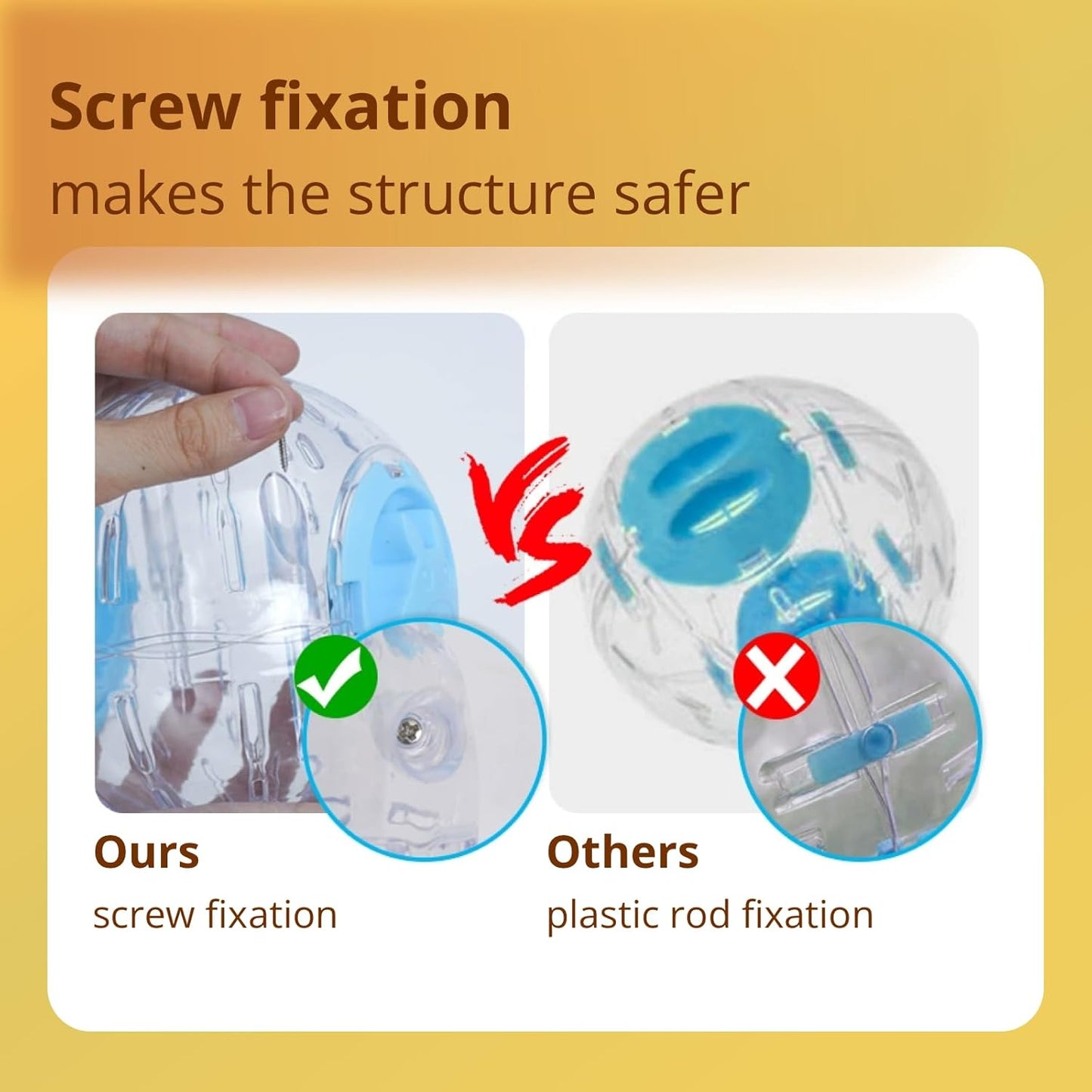 4.9" Hamster Wheel, Exercise Ball & Wheel - Silent Running Toy with Anti-Skid, Transparent Hamster Ball, Breathable Design & Rope for Easy Carry, for Little/Dwarf Mouse, Blue