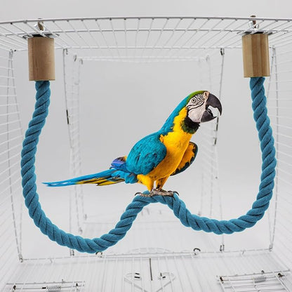 2 Pack Bird Rope Perch and Swing, Bird Cage Stand Pole Accessories, Climbing Toy for Parrot, Parakeet, Budgie, Cockatiel, Lovebird (23.62"/60 cm)