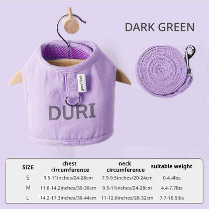 MANON ROSA Rabbit Harness and Leash Set - Escape-Proof Adjustable Vest Harness for Dwarf Bunnies, Soft Padded Conejos Collar with Safety Buckle, Small Animal Walking Accessories