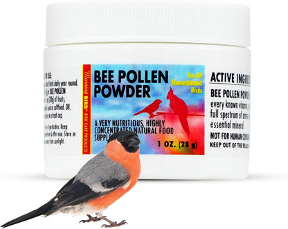 Morning Bird Bee Pollen Powder for Birds 1 Oz – Complete Nutrition with Protein, Amino Acids & Immune Support – Bird Vitamin & Mineral Supplement for Daily Health & Wellness