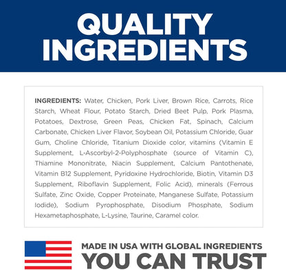 Hill's Science Diet Adult 1-6, Adult 1-6 Premium Nutrition, Wet Dog Food, Chicken & Vegetables Stew, 12.8 oz Can, Case of 12