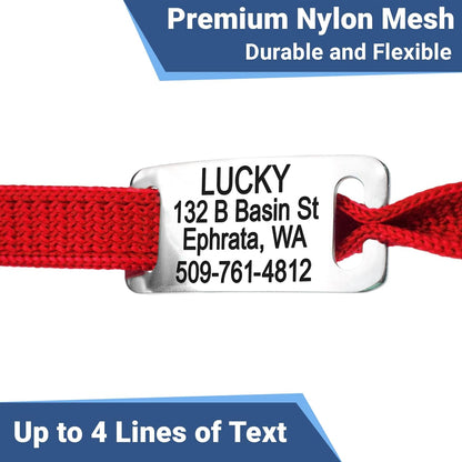 GoTags Cat Collars with Personalized Tag, Breakaway Collar with Safety Buckle Matching Bell, Engraved Custom with Name and Phone, Adjustable for Cats and Kitten, (Red with Nameplate)