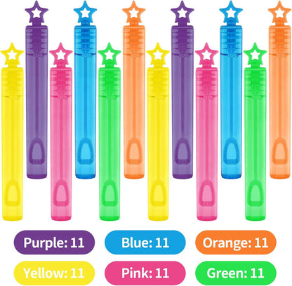SpringFlower 66 Pieces Mini Bubble Wands,Bubble Party Favors Assortment Toys for Kids,Themed Birthday, Halloween, Goodie Bags, Carnival Prizes, Wedding,Outdoor Gifts for Girls & Boys
