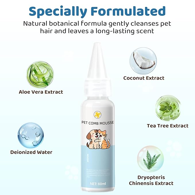 3 in 1 Cat Brush - Dog Brush, Steam for Shedding & Grooming, Indoor & Outdoor Shedding Spritz Comb for Long & Short Hair Cats & Dogs, Cat Steam Brush - Includes Waterless Shampoo, Gray