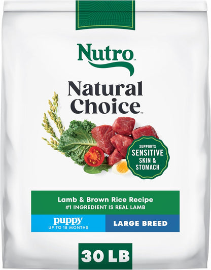 Nutro Natural Choice Lamb & Brown Rice Large Breed Puppy Food Dry Recipe, 30 lb. Bag