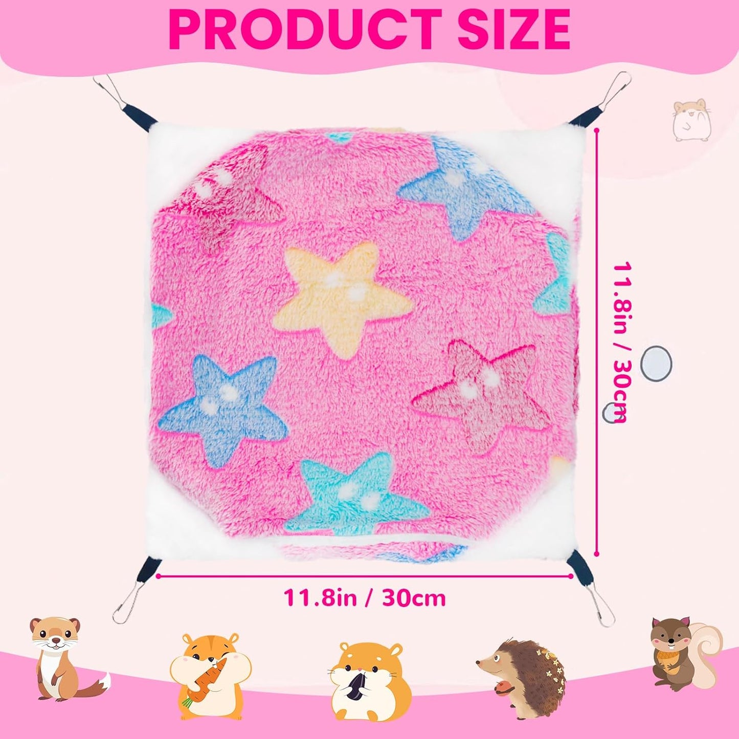 2 Pcs Guinea Pig Hammock, Rat Ferret Hamster Hanging Hammock Guinea Pig Accessories for Small Animals Chinchilla Parrot Sugar Glider Ferret Squirrel (11"×11")