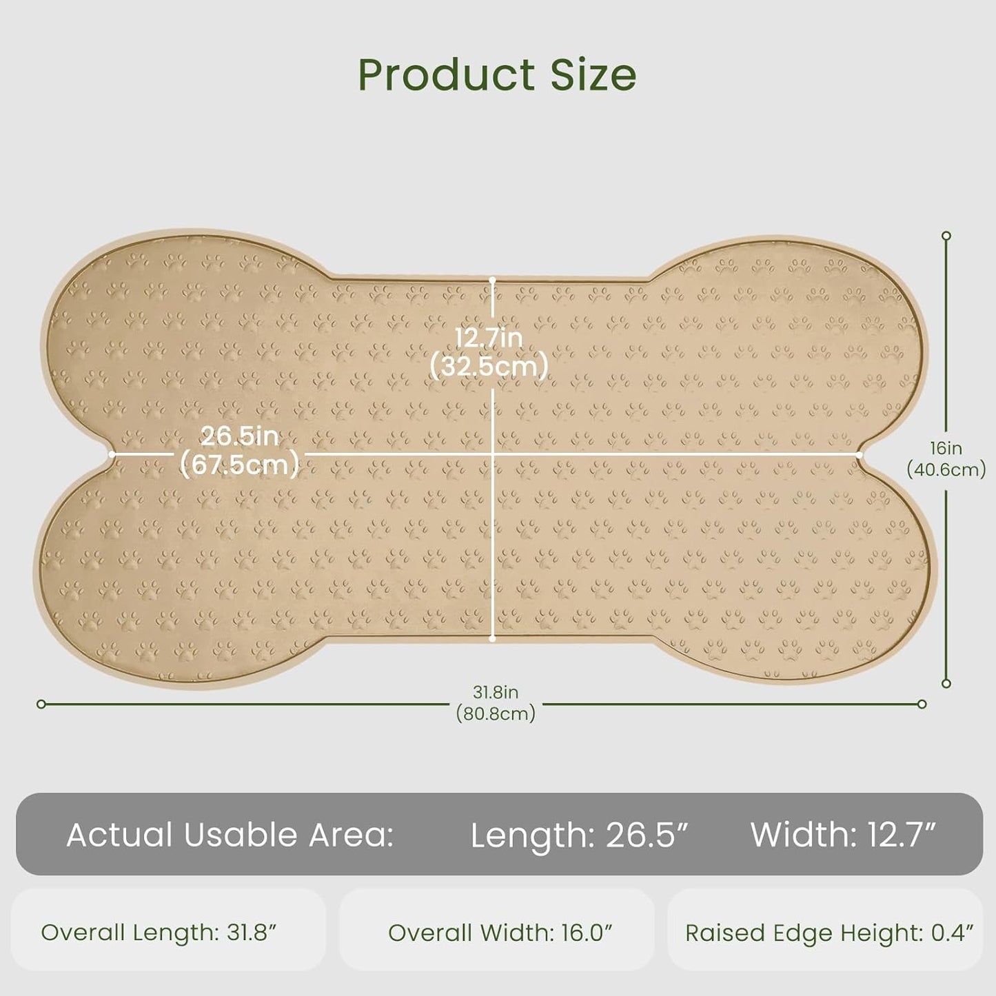 Dog Food Mat Anti-Slip Silicone Dog Bowl Mat Thicker Pet Placemat Waterproof Cat Feeder Pad with Raised Edge Puppy Kitten Feeding Mats Suitable Small Medium-Sized Dogs Cats Eating Tray