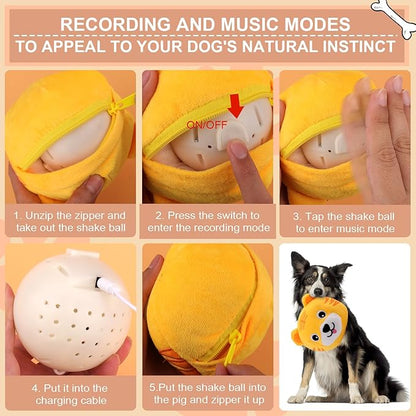 BABORUI Interactive Dog Toys Tiger, Jumping Squeaky Dog Toys with Recording and Music Modes, Rechargeable Moving Dog Chew Toys for Small/Medium/Large Dogs to Keep Them Busy(Tiger)