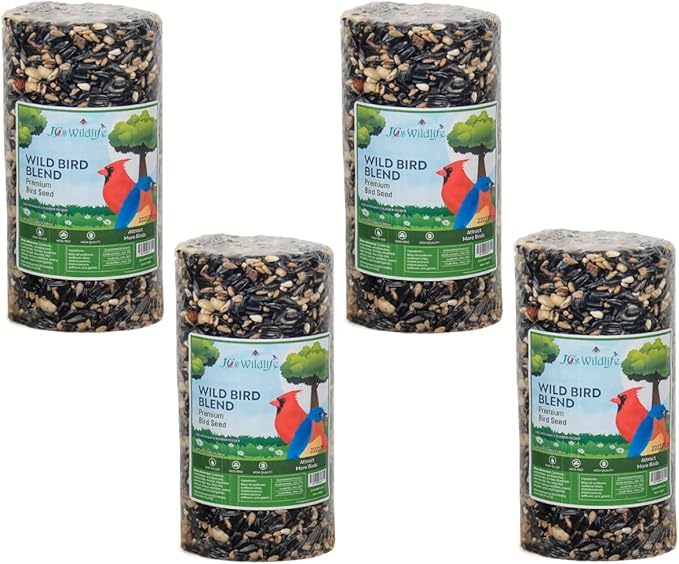 JCs Wildlife Wild Bird Blend Premium Bird Seed Small Cylinder, 1.5 lb (4 Cylinder)