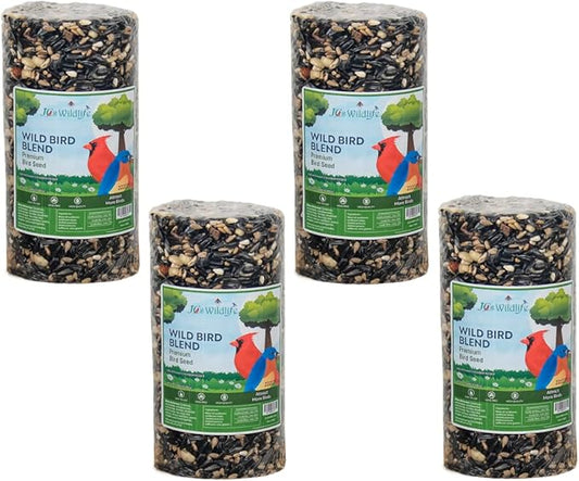 JCs Wildlife Wild Bird Blend Premium Bird Seed Small Cylinder, 1.5 lb (4 Cylinder)