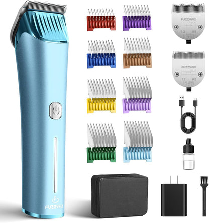 Professional Dog Grooming Clipper with Replacement Blade, 5-in-1 Adjustable Blade Cordless Pet Grooming Kit 2 Speed Trimmer Hair Shaver with Detachable Metal Combs Nova for Animal Horse