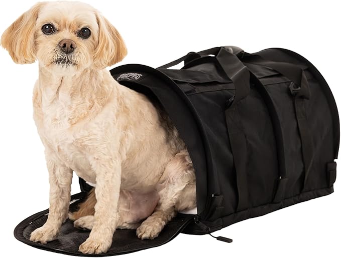 SturdiBag Pro 2.0 Pet Travel Carrier for Cats and Dogs | Soft Sided Pet Carrier Bag with Safety Clips and Seatbelt Straps for Car Travel | XL, Black