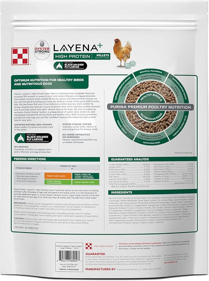 Purina Layena + High Protein Layer Chicken Feed (10 Pound)
