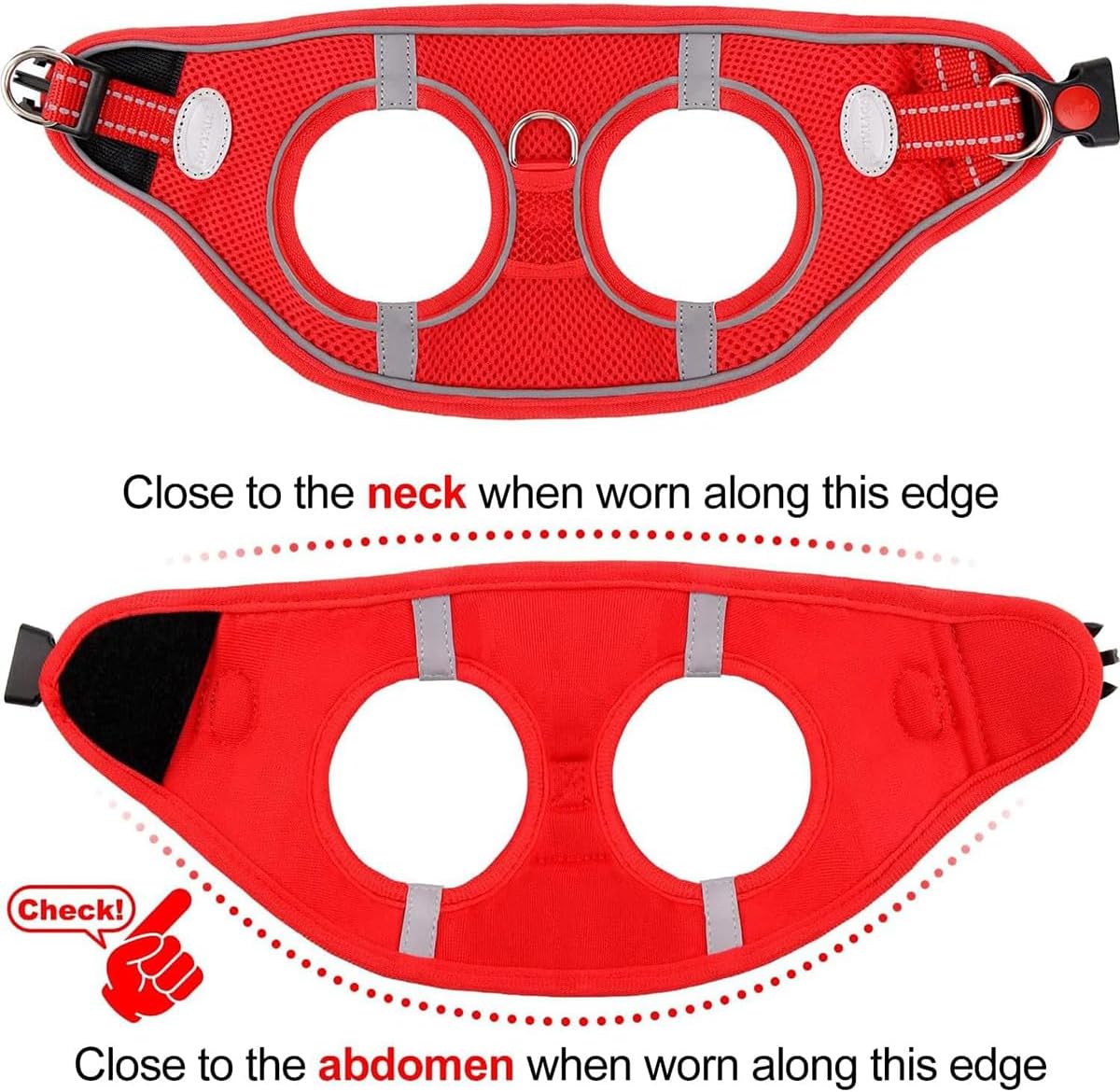 Joytale Small Dog Harness, Breathable Mesh Step-in Vest, Reflective Soft Padded Harnesses for Puppies and Extra Small Dogs, Red, XS