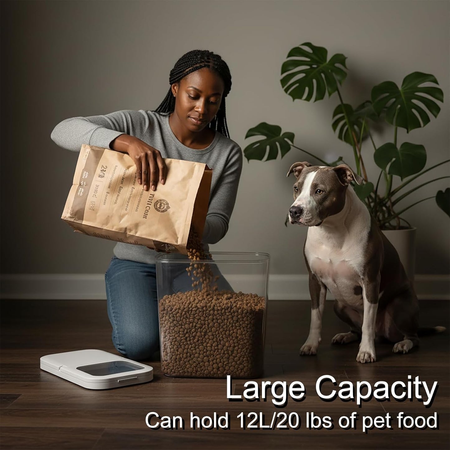 LivLab Mker Pet Food Storage Containers With Lids & Scooper - Dog Food Storage Container,12L/12KG/25LBS,BPA Free Airtight Storage Containers Store Dry Food For Kitchen Pantry
