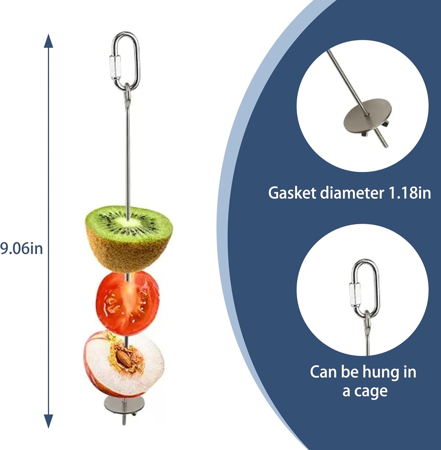 2Pcs Rat Enrichment Toys, 304 Stainless Steel Rat Foraging Toy for Fruit Vegetable Holder, Chew-Proof Small Animal Cage Accessories Puzzle Toy with Safe Lid Design for Hamster, Bird