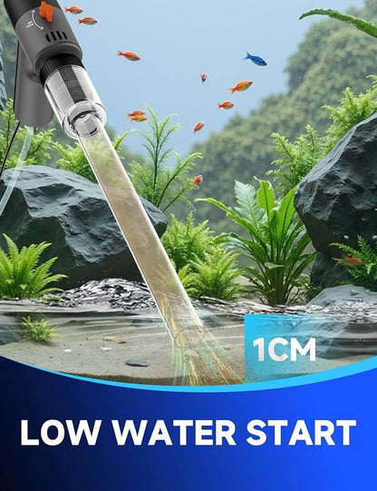 VIPASKA Electric Aquarium Gravel Cleaner Kit with High Pressure Strong Suction, 6-in-1 Multifunction Fish Tank Vacuum Cleaner and Water Changer for Aquarium, Gravel Vacuum with Sand Filter Tools