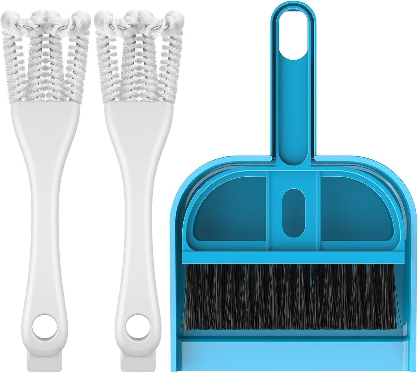 Pawfly 3 Pcs Bird Cage Cleaner Brush with Shovel, 2-in-1 Bird Cage Cleaning Brush Set, Bird Poop Remover for Perches, Kennels & Small Animal Cages, Bird Cage Accessories, Bird Droppings Removal Brush