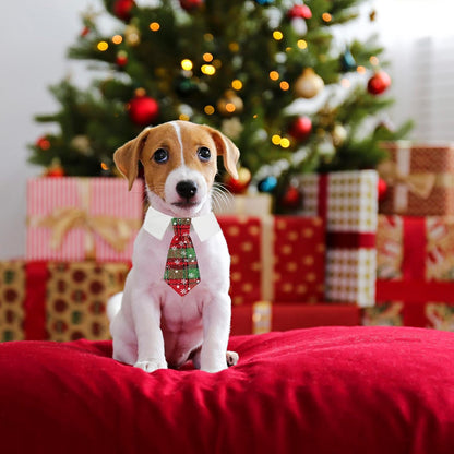 ADOGGYGO Christmas Dog Necktie Pet Tuxedo Christmas Dog Neck Tie Collar with Red Green Plaid Tie for Small Medium Large Dogs Pets (Small, Red & Green)