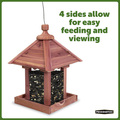 Pennington 100521909 Jr Pavilion Bird Feeder, 2.5 lb, Aromatic Eastern Red Cedar
