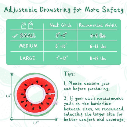 ANWA Adjustable Cat Cone Collar Soft, Cute Cat Donut Collar After Surgery, Kitten Recovery Cones to Stop Licking