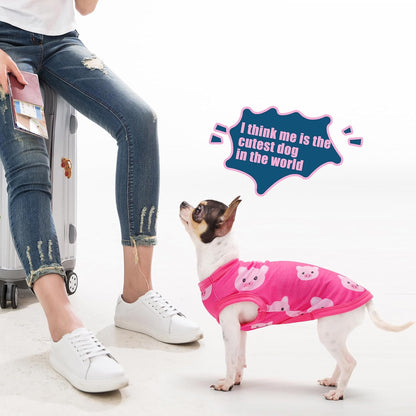 Adorable Pink Pig Dog Shirt: Lightweight Polyester Cartoon Puppy Vest, Small Medium & Large Dog T-Shirt, Summer Pet Clothes, Cute Dog Apparel, Breathable Dog Tank Top XL