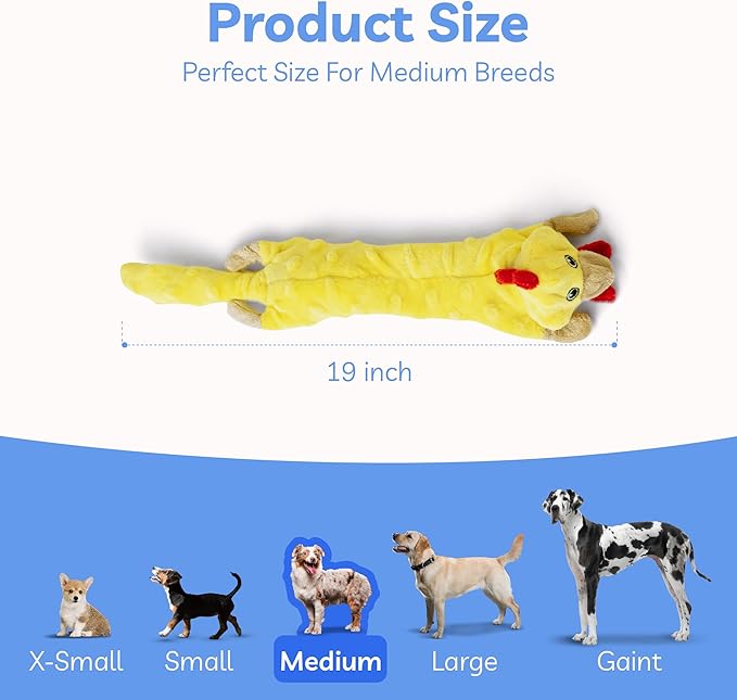 SHARLOVY Dog Squeaky Toys Pack, Bubble Plush Puppy Teething Pet Toys, Crinkle No Stuffing Animals Dog Toy, Doggies Chew for Large Small Medium Breeds