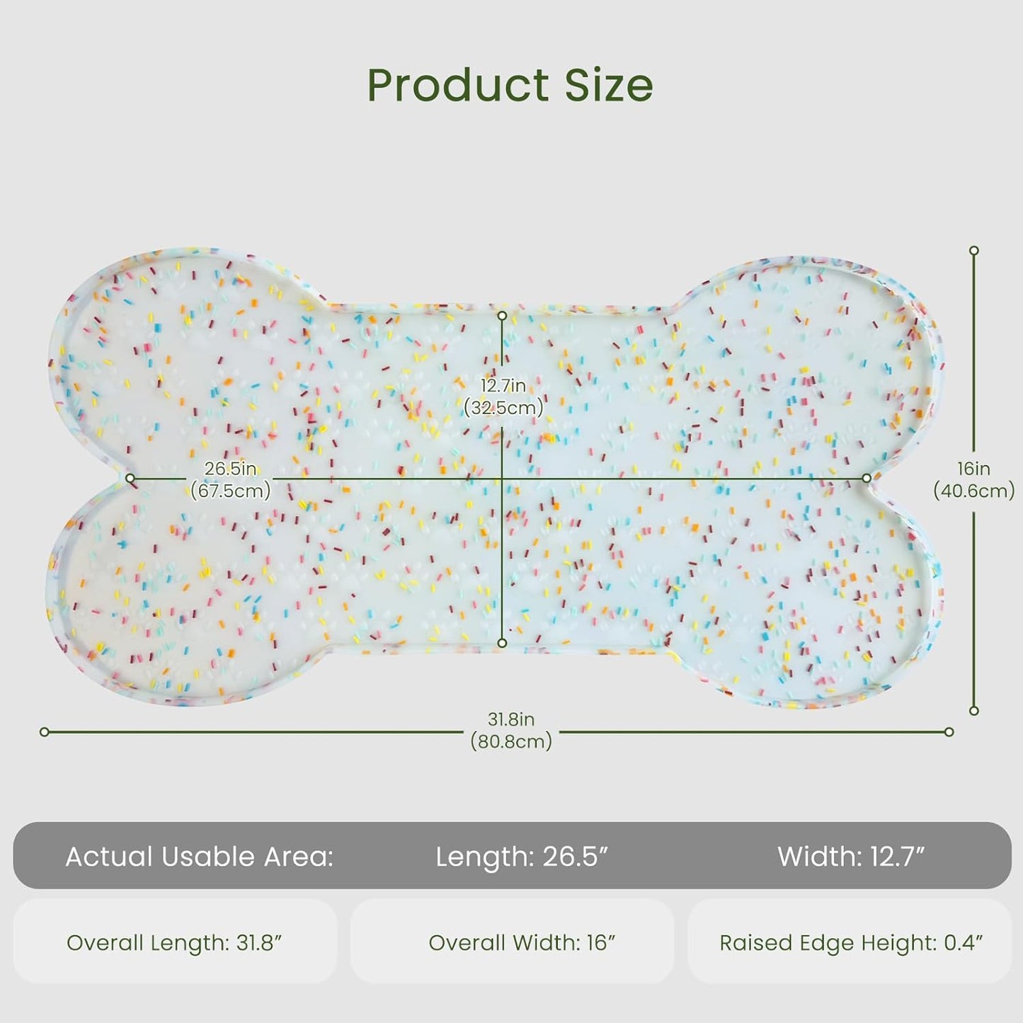 Dog Food Mat Anti-Slip Silicone Dog Bowl Mat Thicker Pet Placemat Waterproof Cat Feeder Pad with Raised Edge Puppy Kitten Feeding Mats Suitable Small Medium-Sized Dogs Cats Eating Tray