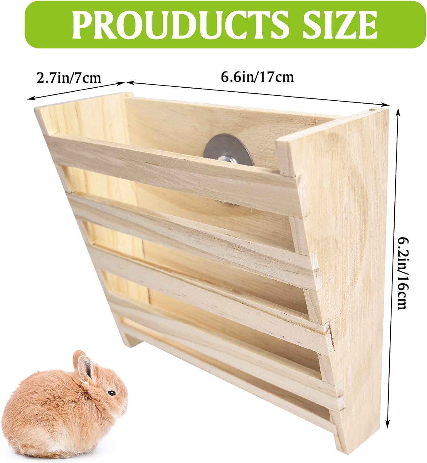 Hamiledyi Small Rabbit Hay Feeder with Litter Box Wooden Food Feeding Manger Bunny Hay Dispenser Small Animals Grass Holder for Guinea Pig Hamsters Bunny Chinchilla