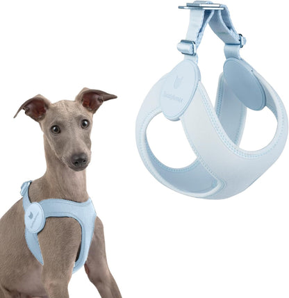 Ultra Comfortable Dog Harness Adjustable Soft Dog Vest, Alloy Buckle Closure Lightweight Stretchy Puppy Harness Step in for Small Sized Dogs Walking Training (Sierra Blue, L 18.9-20.8")
