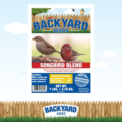 Backyard Seeds Songbird Blend Mixed Bird Seed - Attracts Bluebirds, Cardinals, Chickadees (7 Pounds)