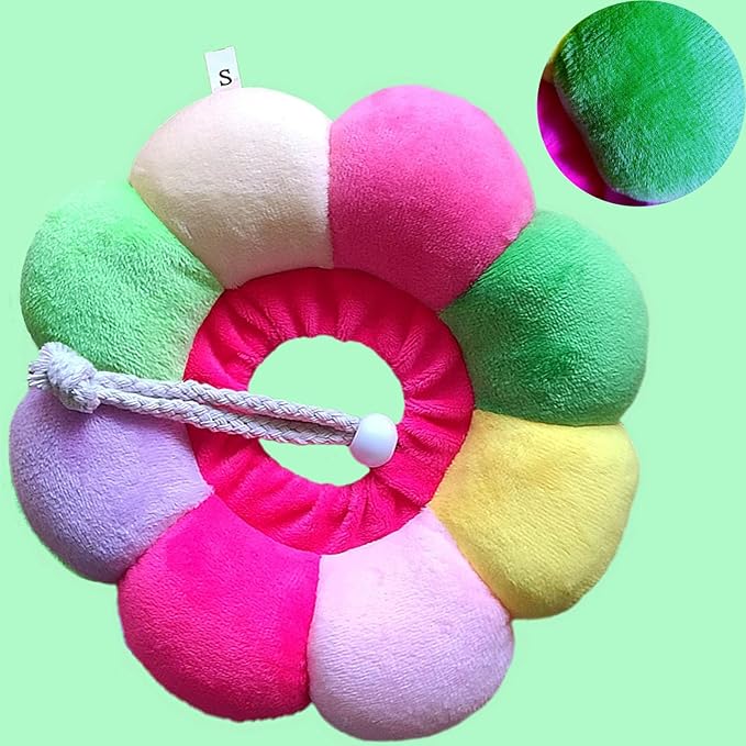 Rabbit Cat Cone Collar Soft,Adjustable Cat Recovery Wound Healing Accessory,Cats Cones to Stop Licking,for Chinchilla,Guinea Pigs,Bunny,Kitten Donuts Collar After Surgery(Small)